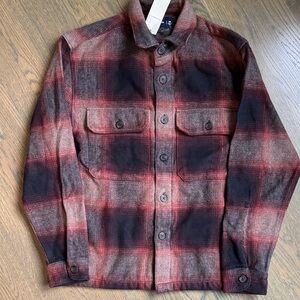 Abercrombie & Fitch Men's Plaid Shirt Jacket in Red and Black